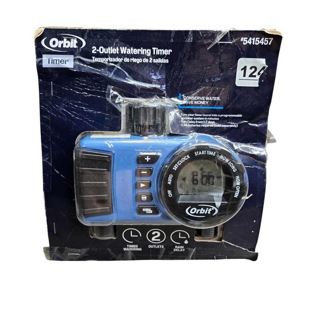 Orbit 24706 2-Outlet Digital Hose Faucet Watering Timer Blue (#5415457) Open Box